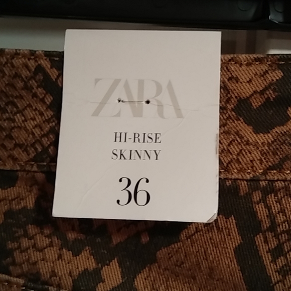 NWT ZARA snake reptile print jean pant - Picture 3 of 5